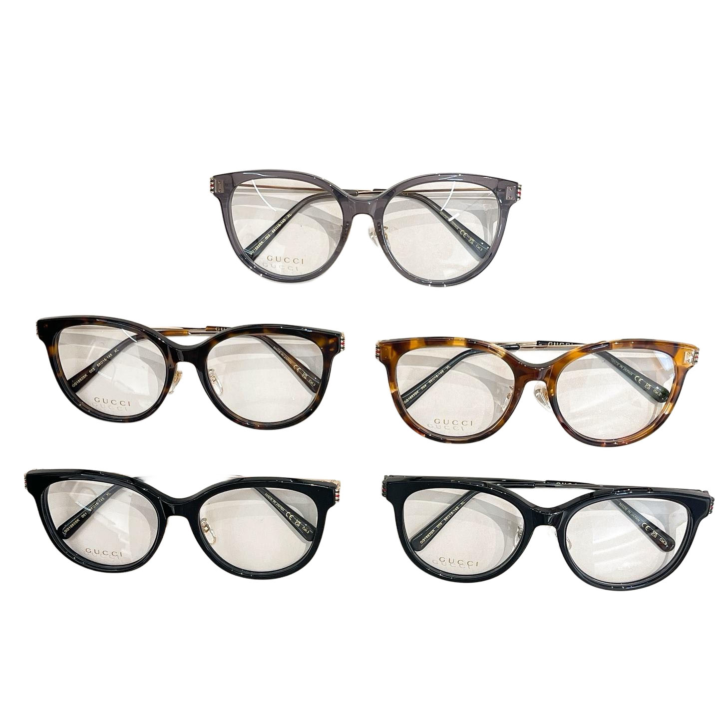 Gucci Boston frame glasses grey/black gold/black/leopard/yellow leopard color Size 56口18-145 - 图片 8