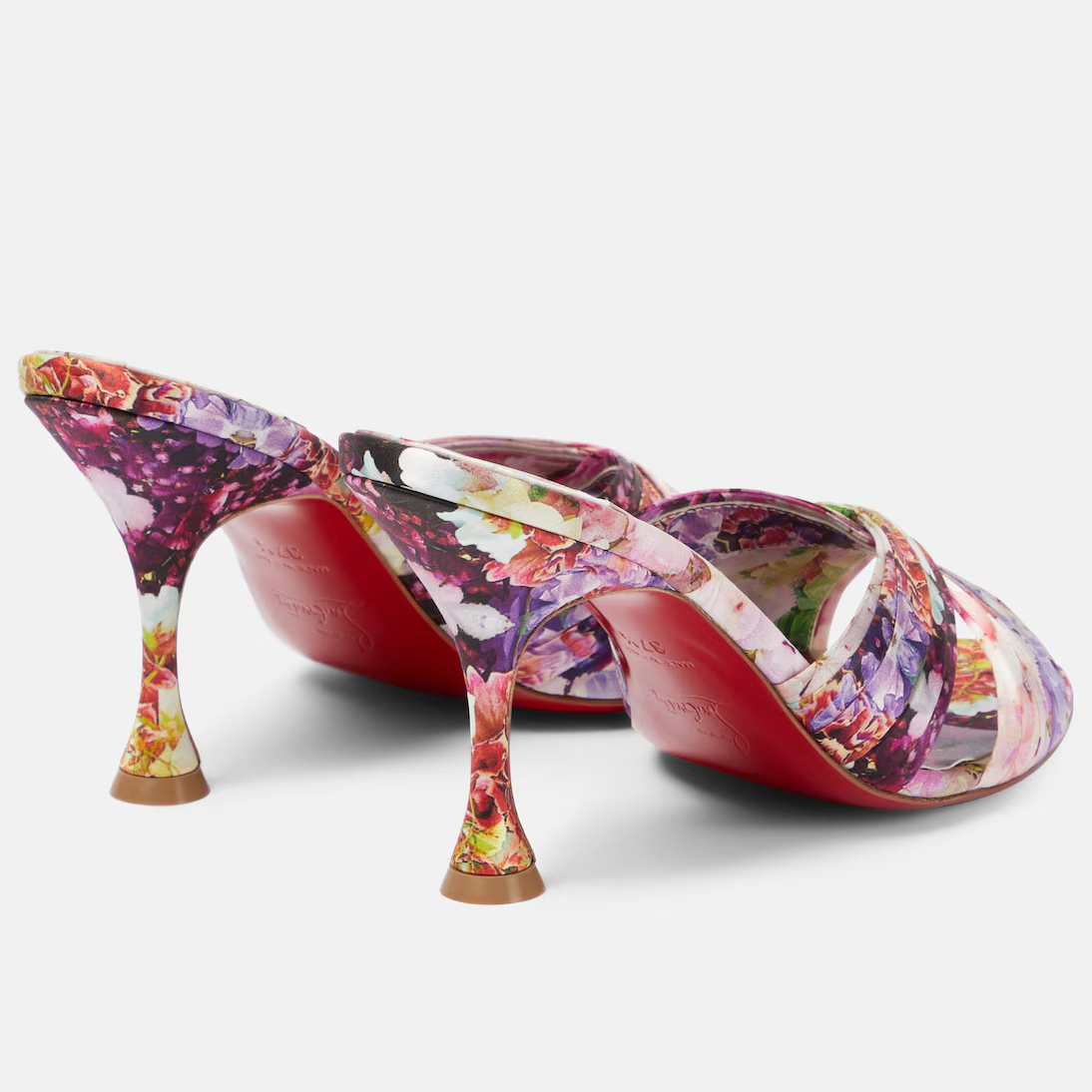 Christian Louboutin Floral silk satin sandals High Heels Slippers - 图片 2