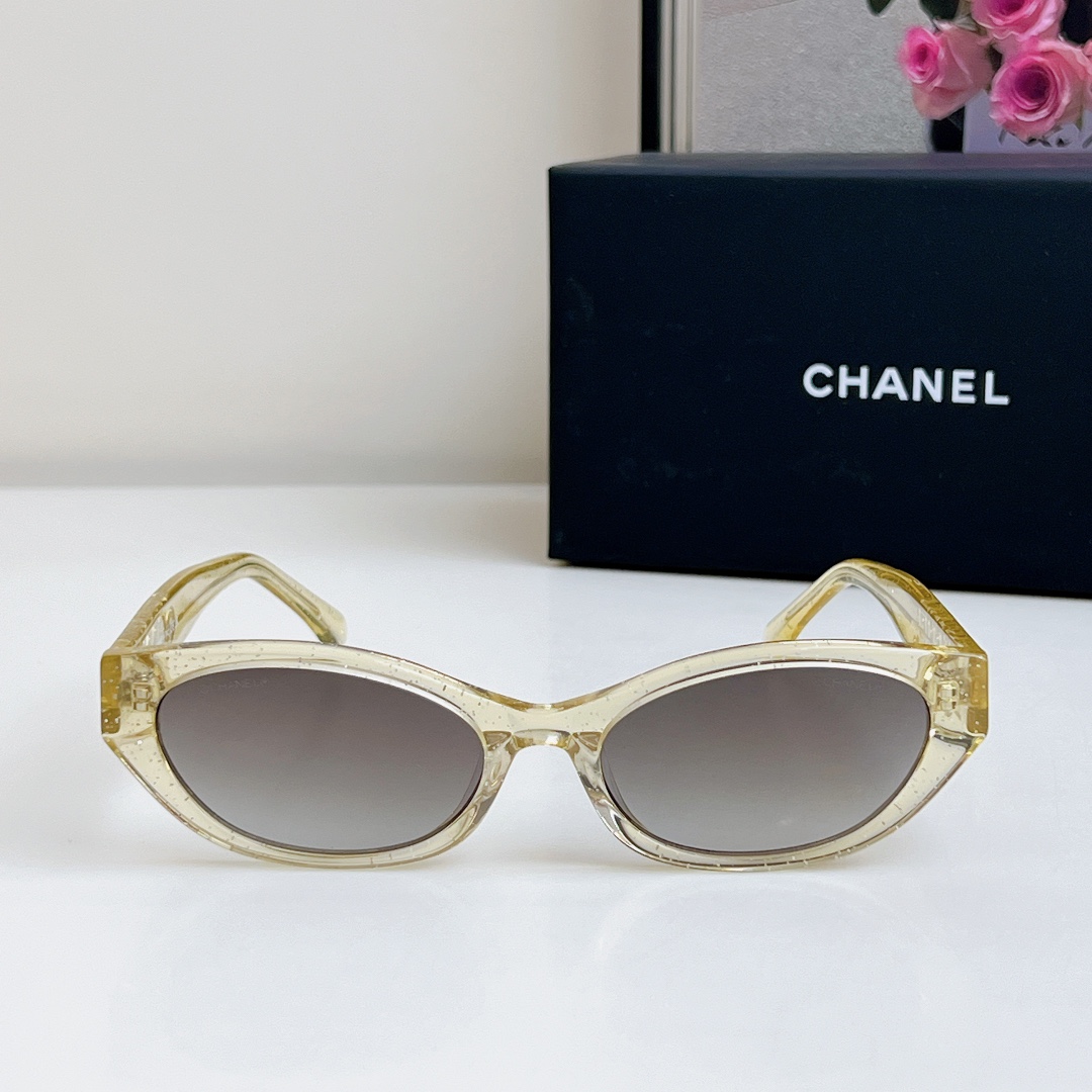 CHANEL round frame glasses yellow color SIZE 54-19-145 - 图片 2