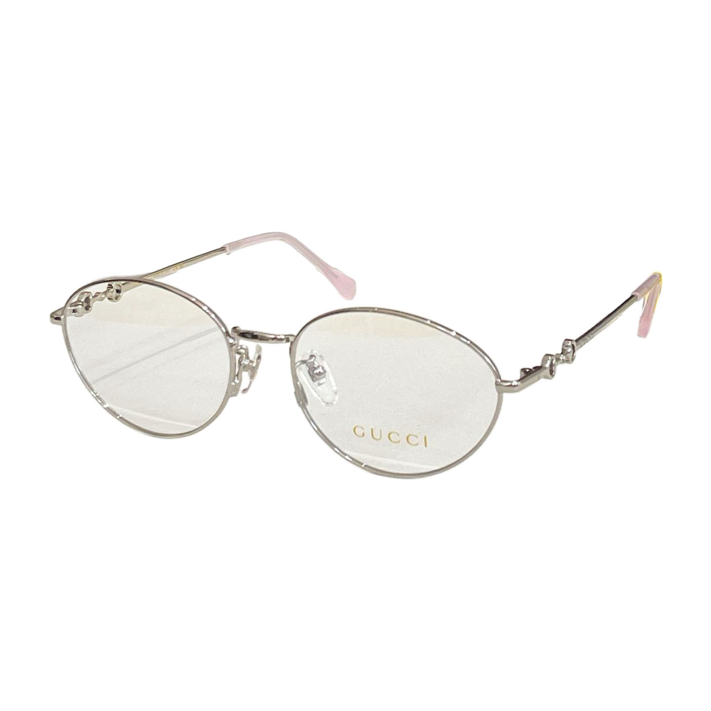 Gucci Round frame glasses rose gold/leopard gold/silver color transparent lens Size 54口18-140 - 图片 6