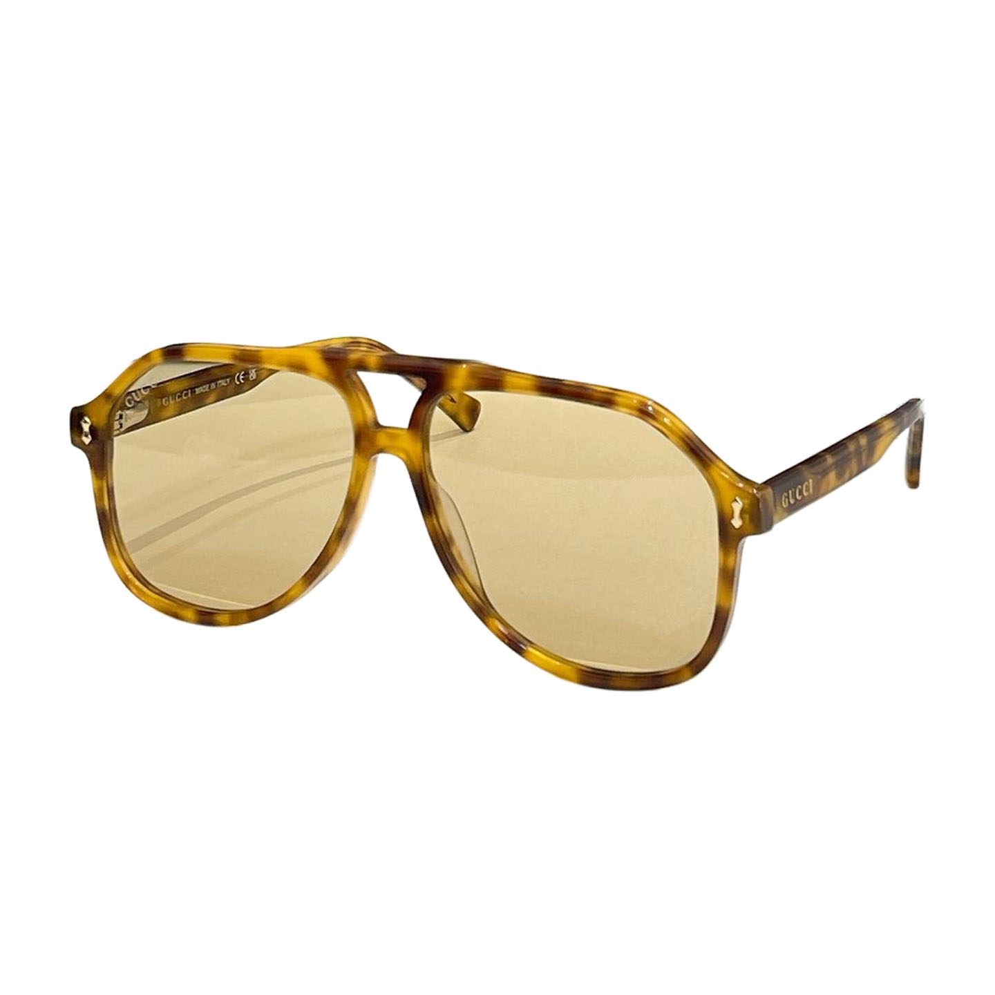 Gucci Aviator glasses leopard brown/leopard green/black/eggplant/leopard yellow/red/green/tawny Size 58口14-145 - 图片 5