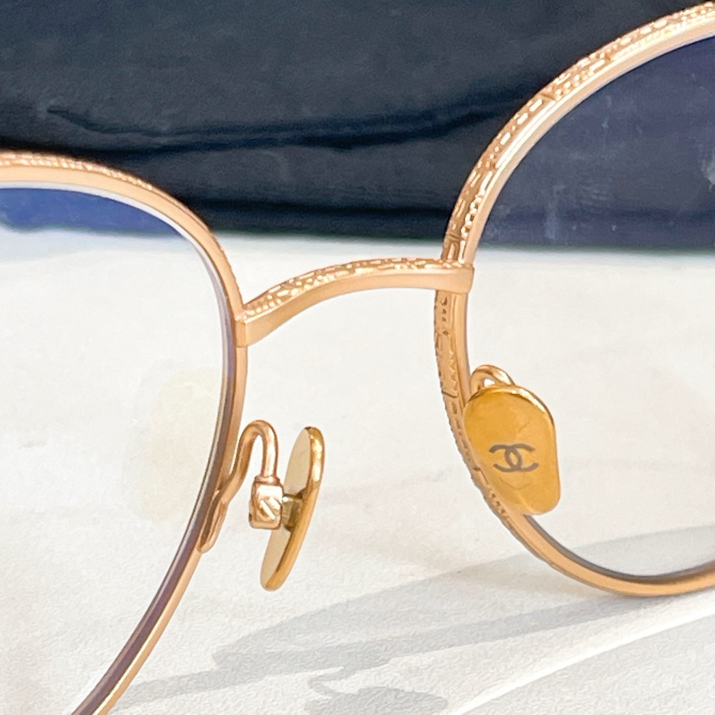CHANEL round frame glasses light gold color SIZE50口19-140 - 图片 5