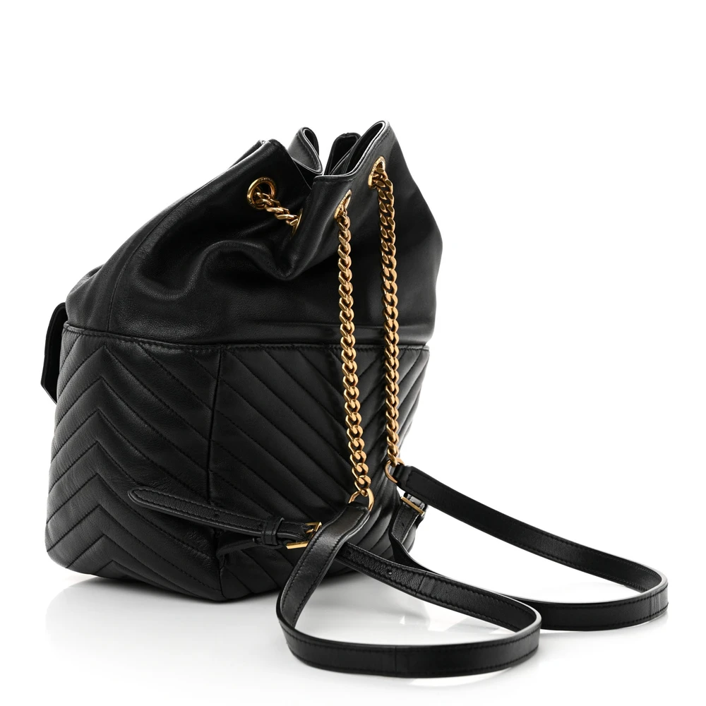 Saint Laurent Medium Joe Backpack Black Monogram Lambskin Matelasse Leather Gold Hardware - 图片 3