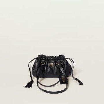 Miu Miu Joie Nappa Quilted Lambskin Leather Black Shoulder Bags