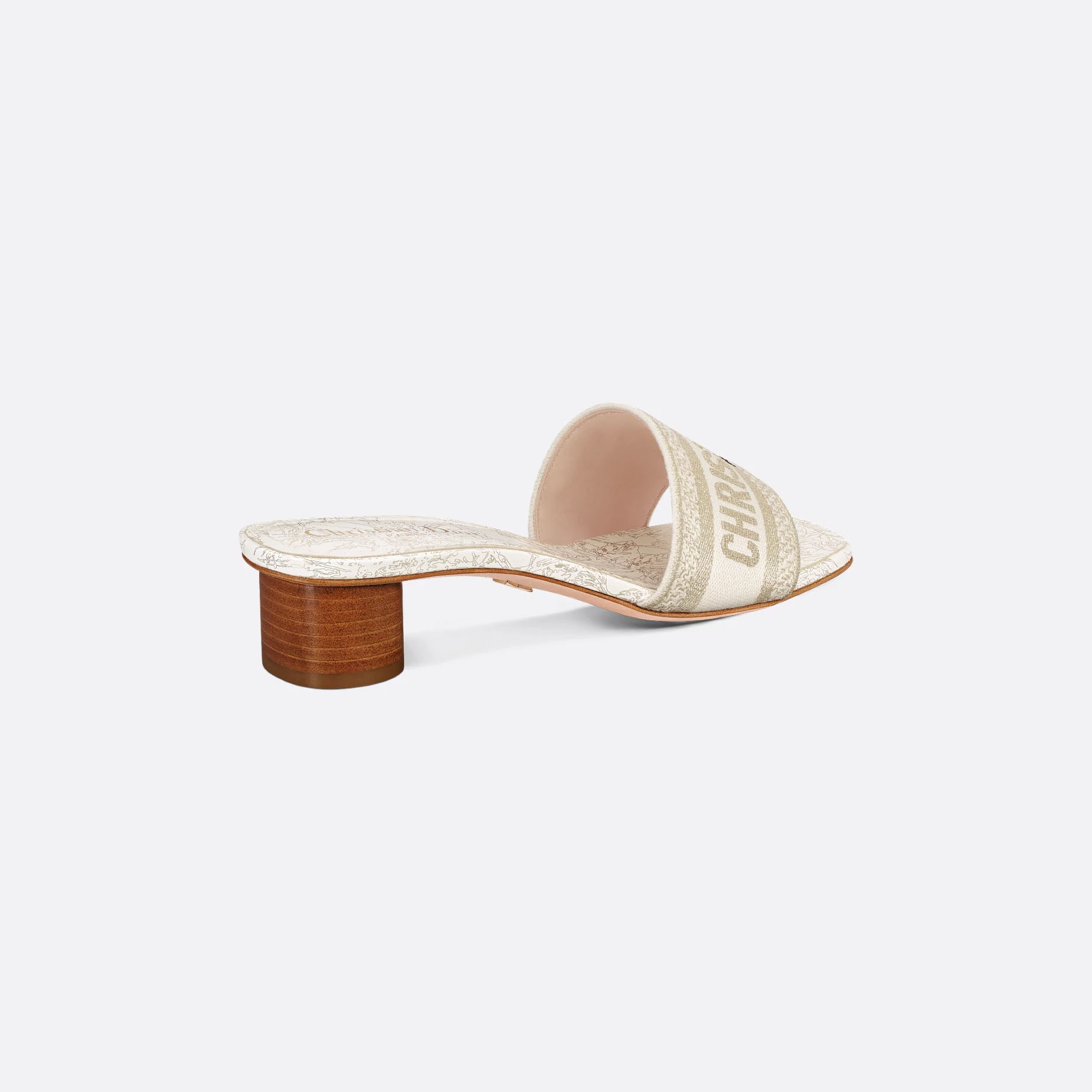 Dior square head and thick heel slippers - 图片 3