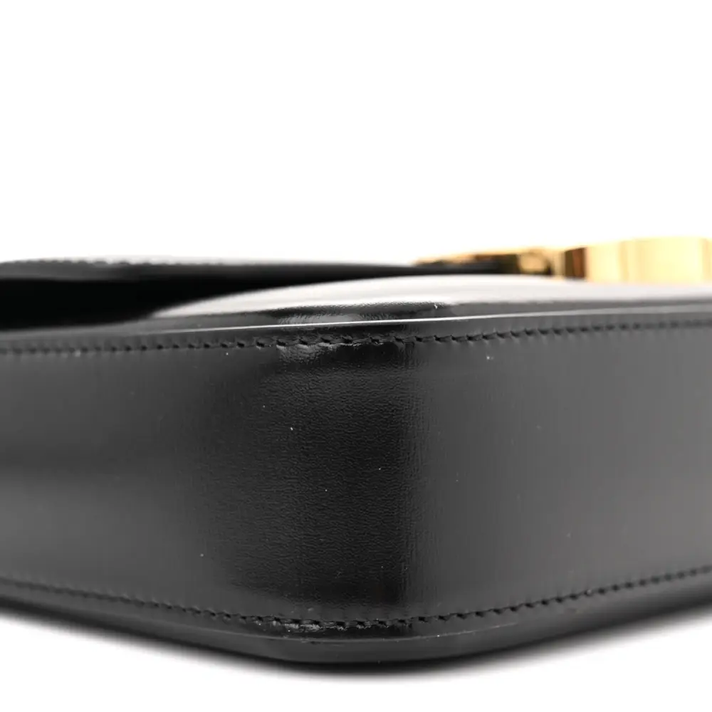 Celine Small Triomphe Chain Shoulder Bag Black Shiny Calfskin Leather Gold Hardware - 图片 4