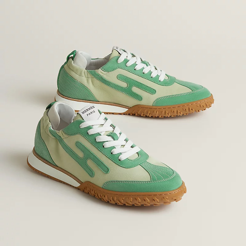 HERMES Jet Sneakers Green Sports Shoes - 图片 2