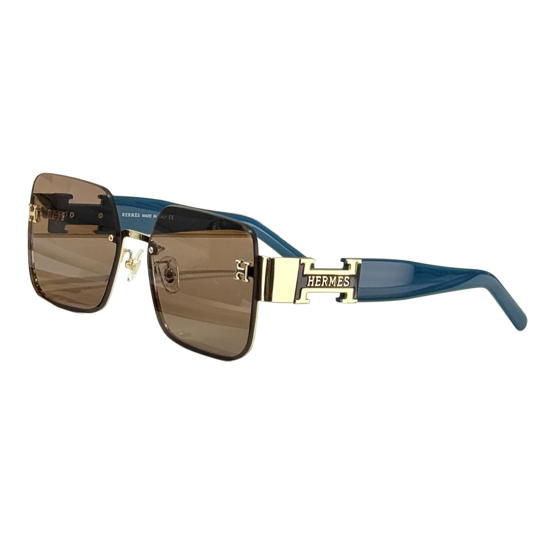 Hermès square frame glasses burgundy/green/teal/black gold/black/leopard brown/purple gold/rosy brown/leopard color Size 53口20-142 - 图片 6