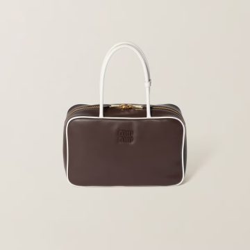 Miu Miu Beau Calfskin Leather Brown Top-Handle Bags