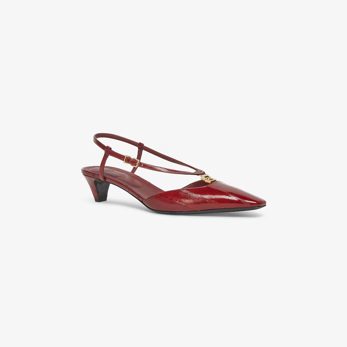 FENDI Red eel skin low - heeled slingers - 图片 2