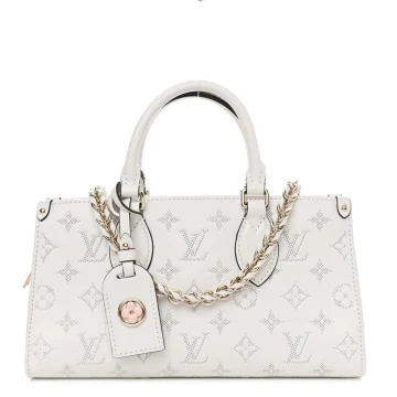 Louis Vuitton OnTheGo East West PM White Embossed Monogram Calfskin Leather Light Gold Hardware