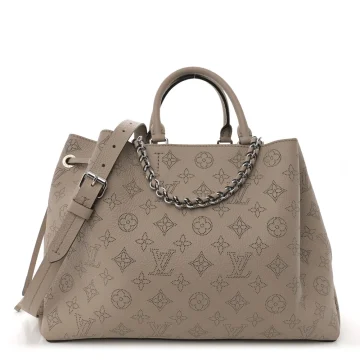 Louis Vuitton Bella Tote MM Galet Mahina Leather Silver Hardware