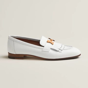 HERMES Royal White Loafers