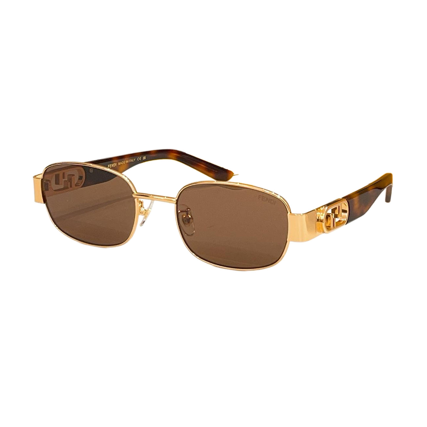 Fendi square frame glasses ivory/leopard/eggplant/pink/brown gold/green color Size 52口21-145 - 图片 2