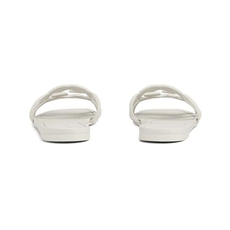 Gucci square head white flat bottom slippers - 图片 4