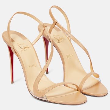 Christian Louboutin Apricot sandals with thin heels and high heels