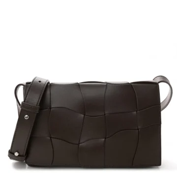 Bottega Veneta Maxi Intrecciato Cassette Crossbody Bag Oxblood Lambskin Leather