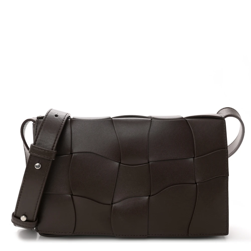 Bottega Veneta Maxi Intrecciato Cassette Crossbody Bag Oxblood Lambskin Leather