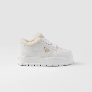 PRADA white leather sneakers