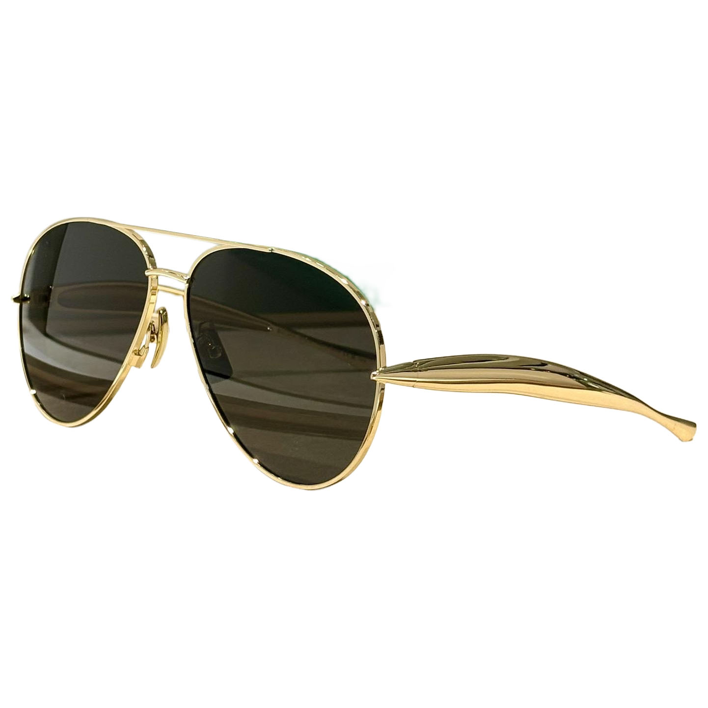 Bottega Veneta Pilot glasses black silver/black gold/silver/green gold/tawny/brown/coffee color Size 64-13-135 - 图片 2