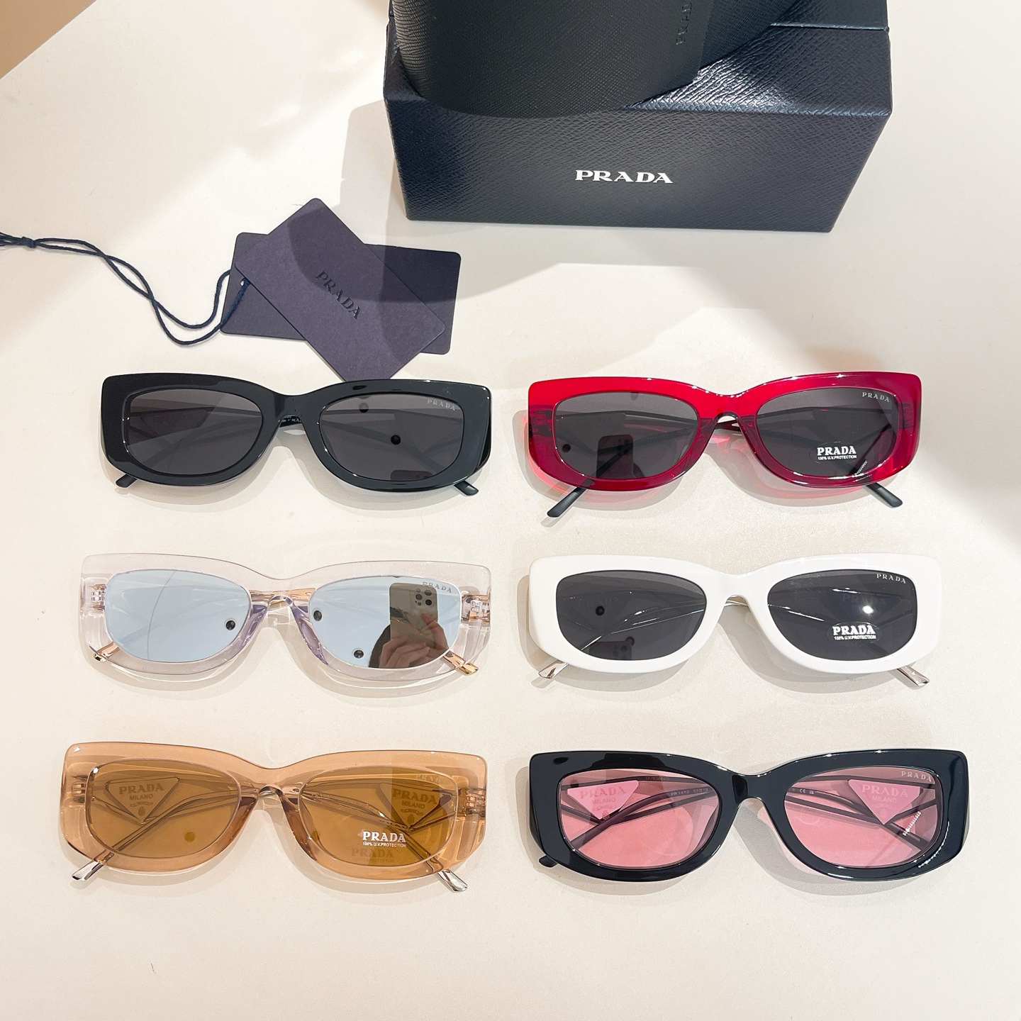 Prada Wrap glasses black/tawny/red/white/black pink/silver color Size 53口19-140 - 图片 8