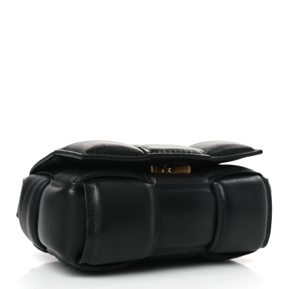 Bottega Veneta Maxi Intreccio Padded Mini Candy Cassette Crossbody Bag Black Lambskin Leather - 图片 6