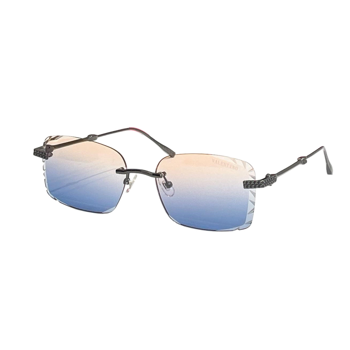 Valentino square frame glasses orange/purple/eggplant/blue/brown/black/gun black color Size 60口18-145 - 图片 7