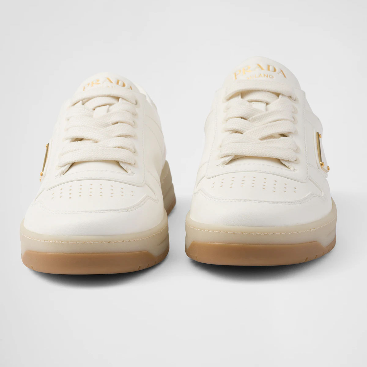 PRADA white lIvory color leather sneakers - 图片 4