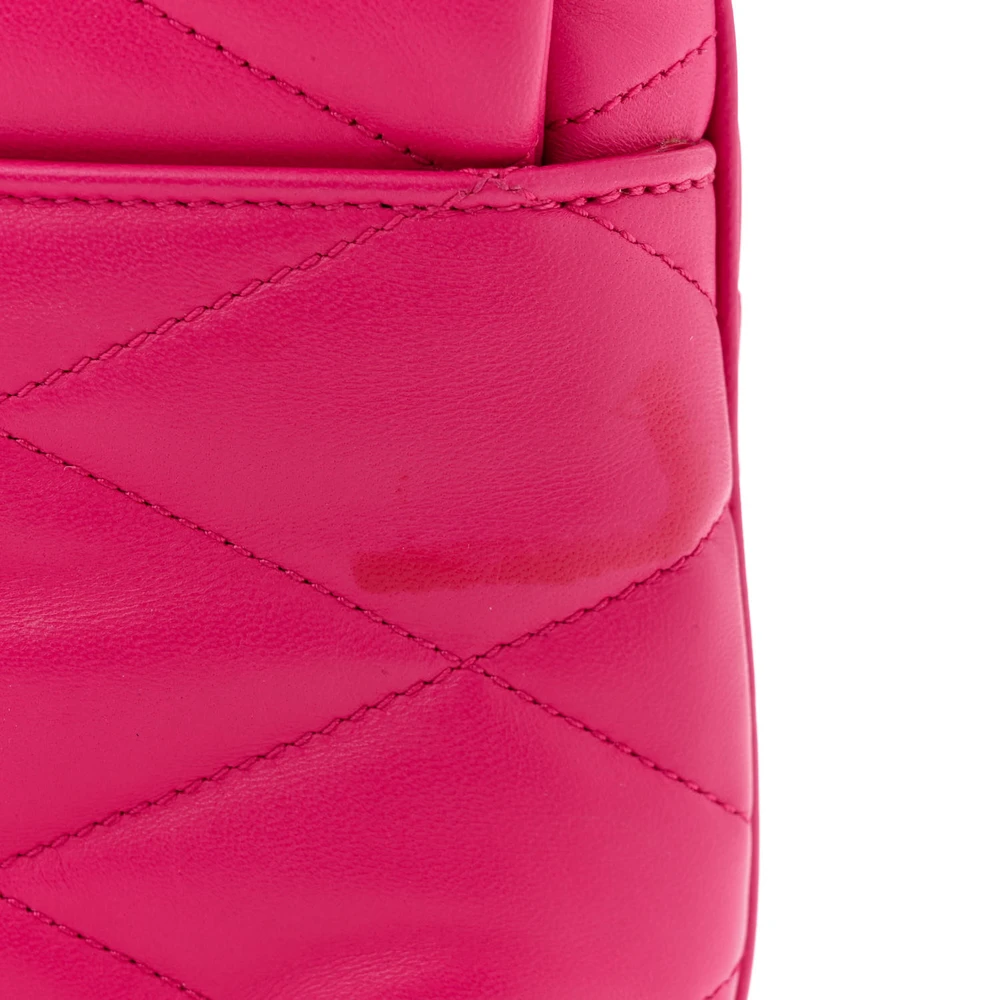 Saint Laurent Medium Le 57 Shoulder Bag Lipstick Fuchsia Diamond Quilted Lambskin Leather Aged Gold Hardware - 图片 9