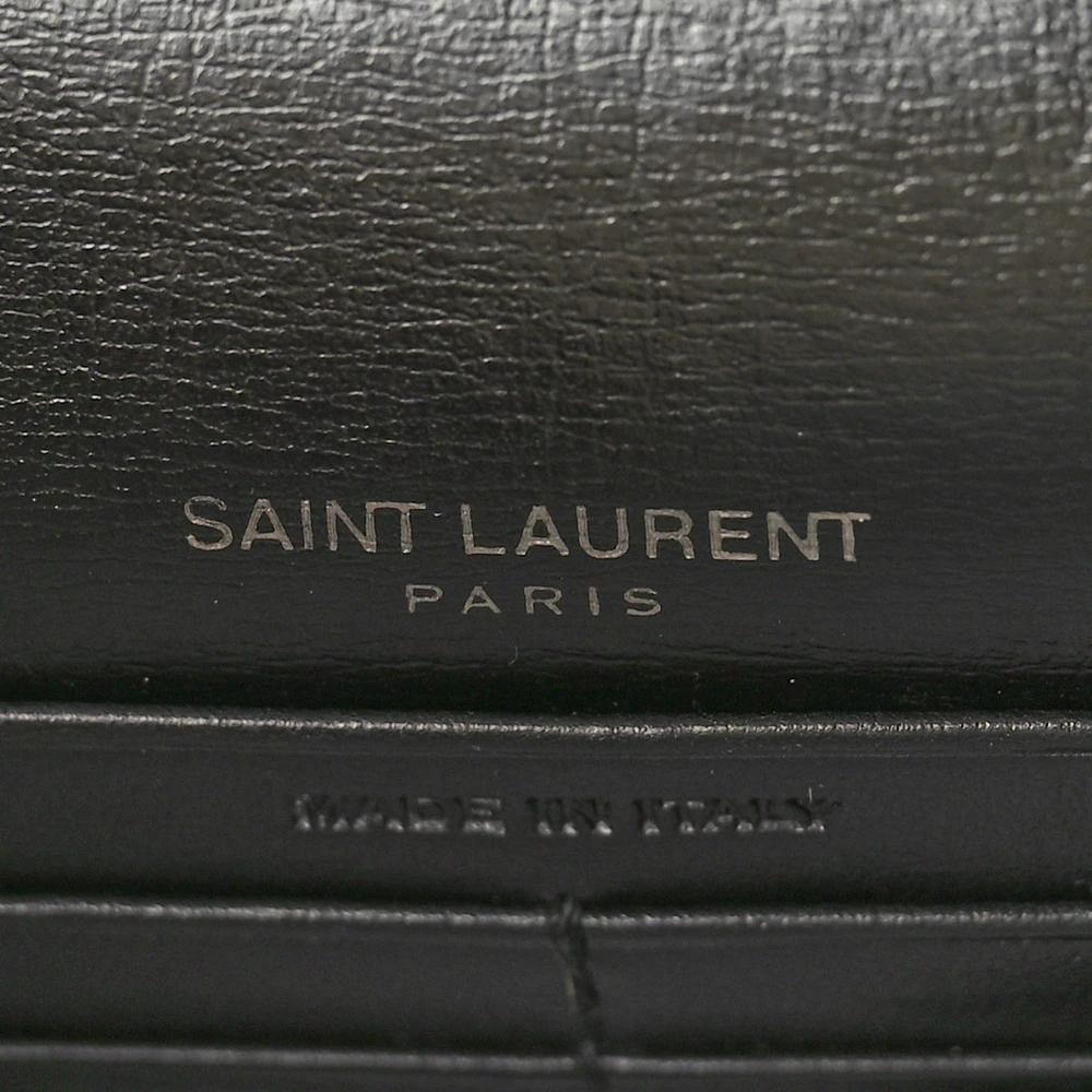 Saint Laurent Small Sunset Chain Wallet Black Monogram Calfskin Leather Black Hardware - 图片 2