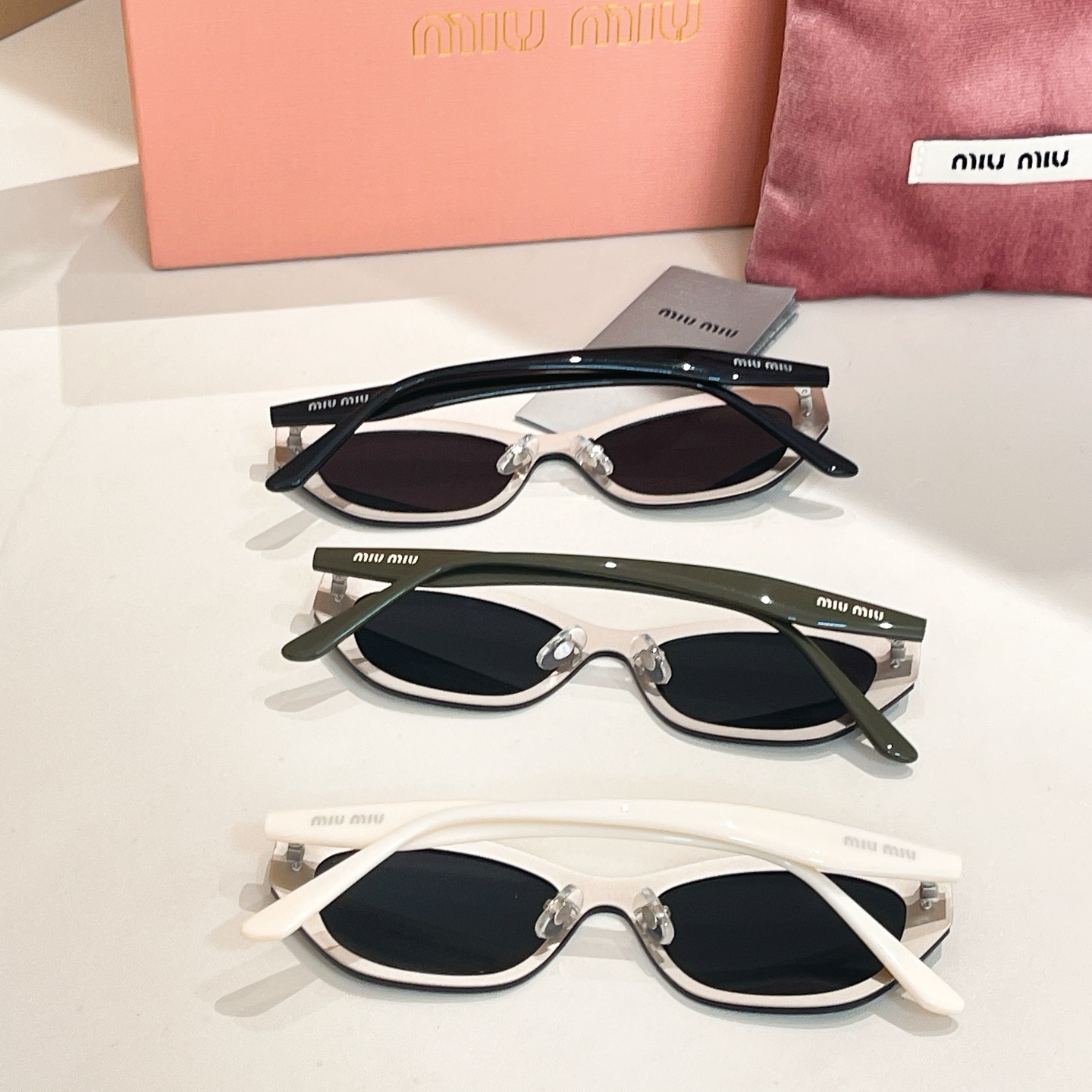 Miu Miu glasses black green/black/black white color Size 144口0-152 - 图片 8