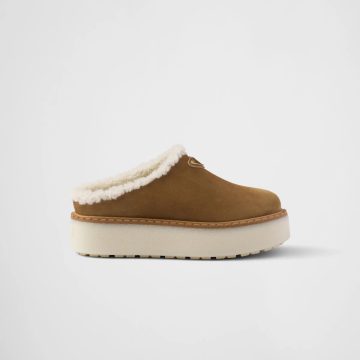 PRADA Cinnamon suede slippers