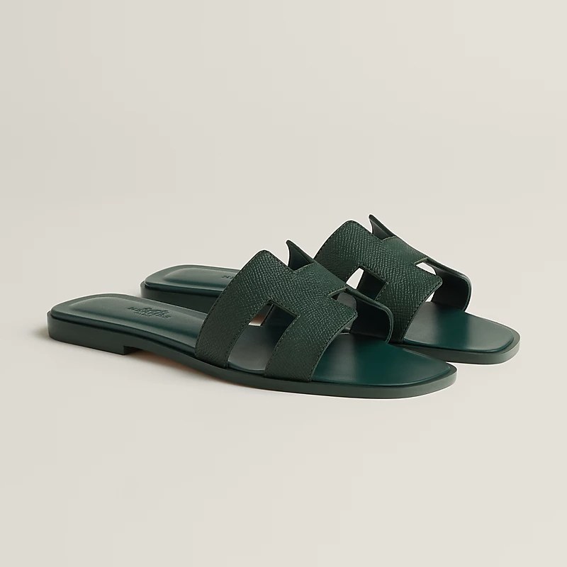 HERMES Oran Green Slippers - 图片 2