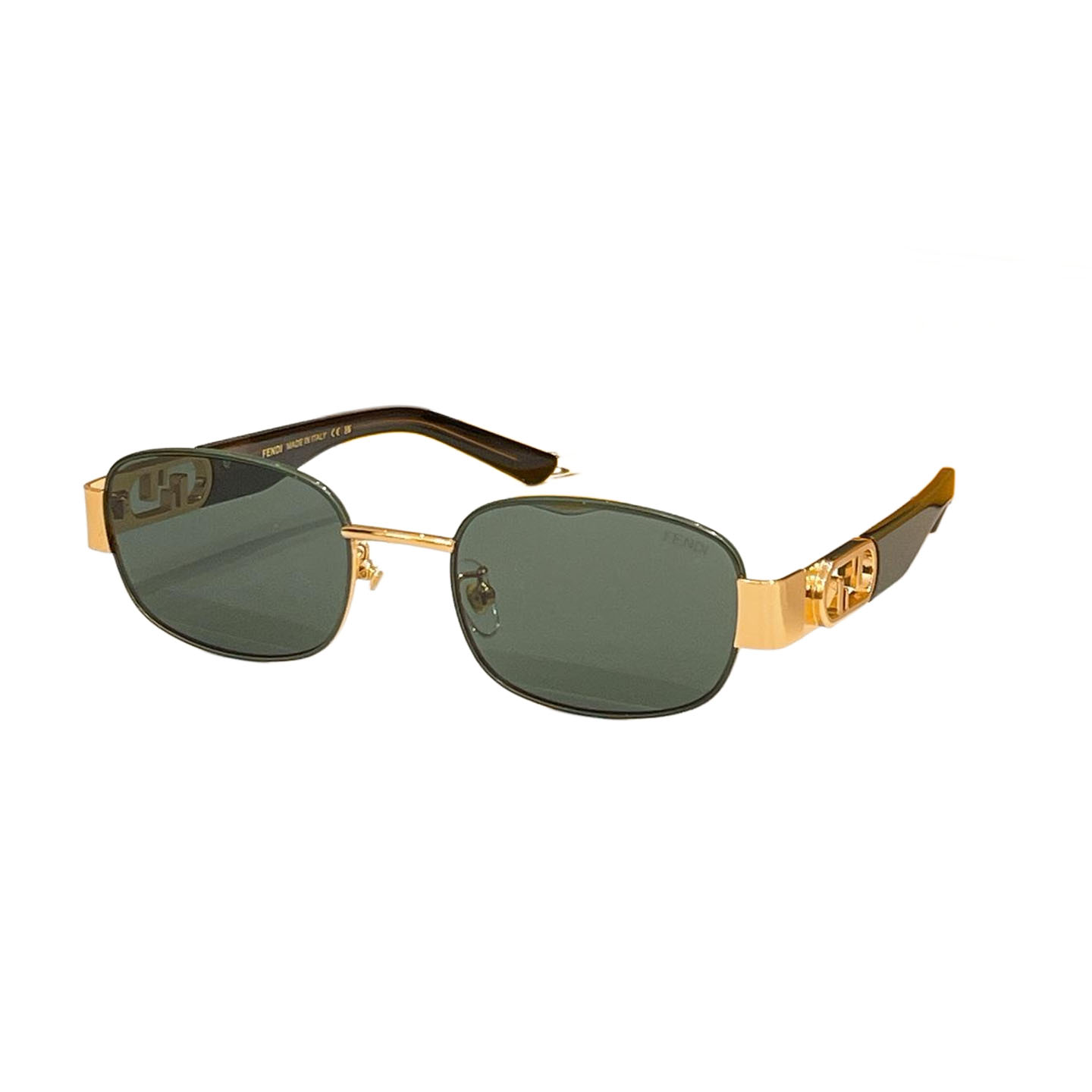 Fendi square frame glasses ivory/leopard/eggplant/pink/brown gold/green color Size 52口21-145 - 图片 6
