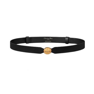 Dior Women' s 30 Montaigne CD Belt In Black Calfskin With Gold Hardware 30mm One Size
