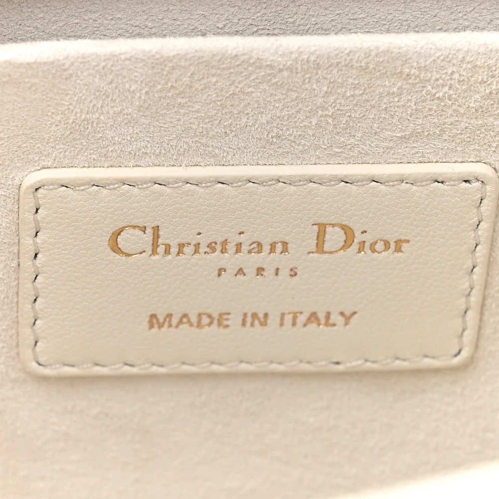 Dior Medium Lady D-Joy White Ornamental Embroidered Calfskin Leather Gold Hardware - 图片 2