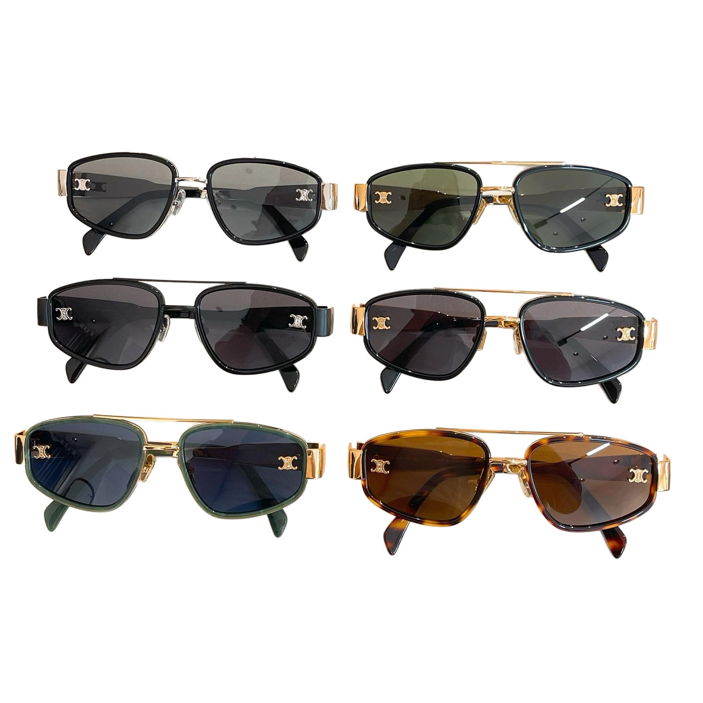 Celine glasses black gold/black/black silver/leopard/green black/blue green color Size 54口21-145 - 图片 8