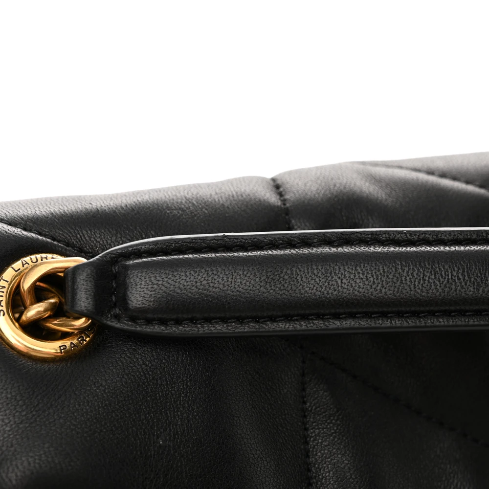 Saint Laurent Small Loulou Chain Satchel Black Quilted Puffer Monogram Lambskin Leather Gold Hardware - 图片 9