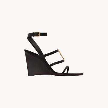 Yves Saint Laurent A Smooth leather wedge-heeled sandals