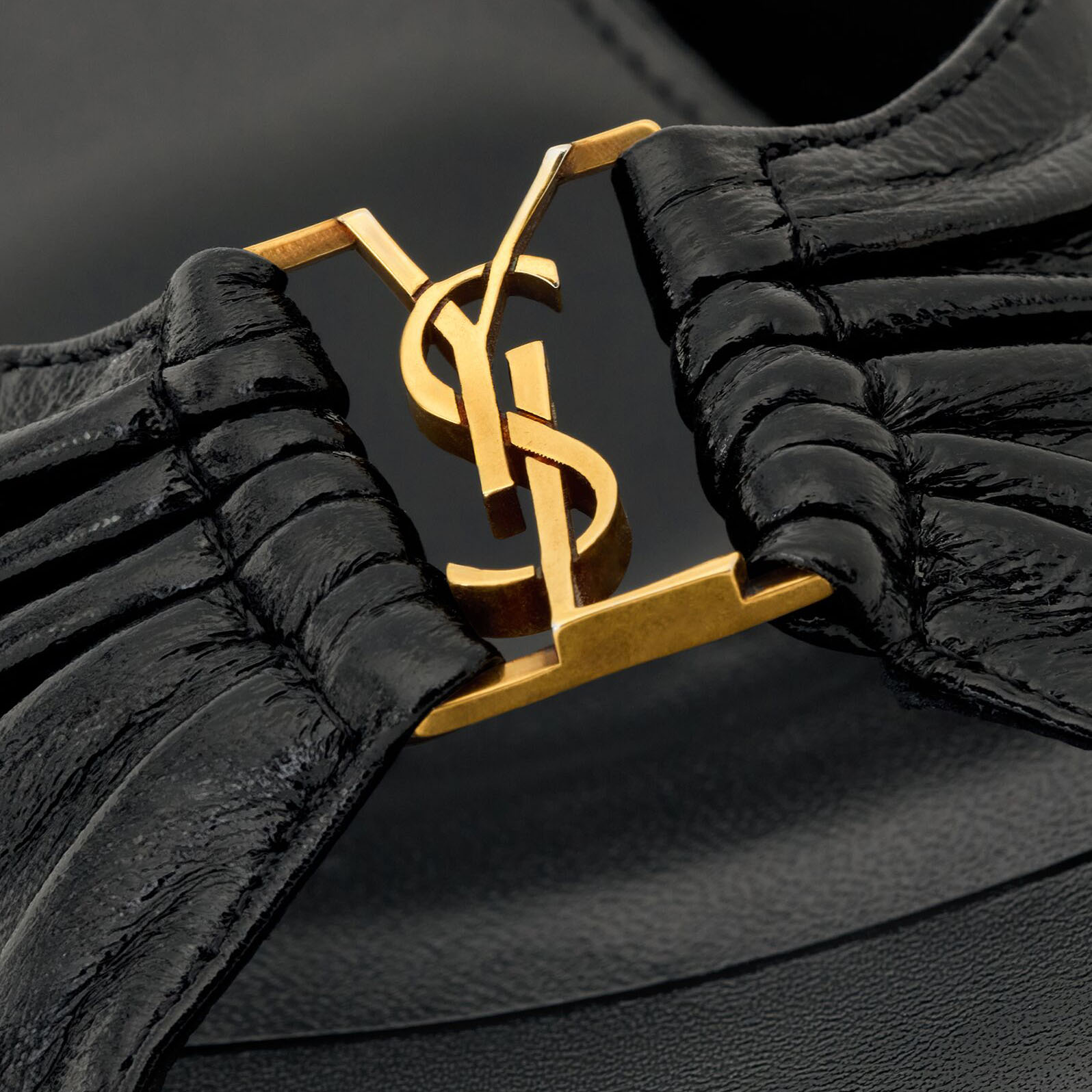 Yves Saint Laurent Black smooth leather pointy sandals high heels slippers - 图片 3