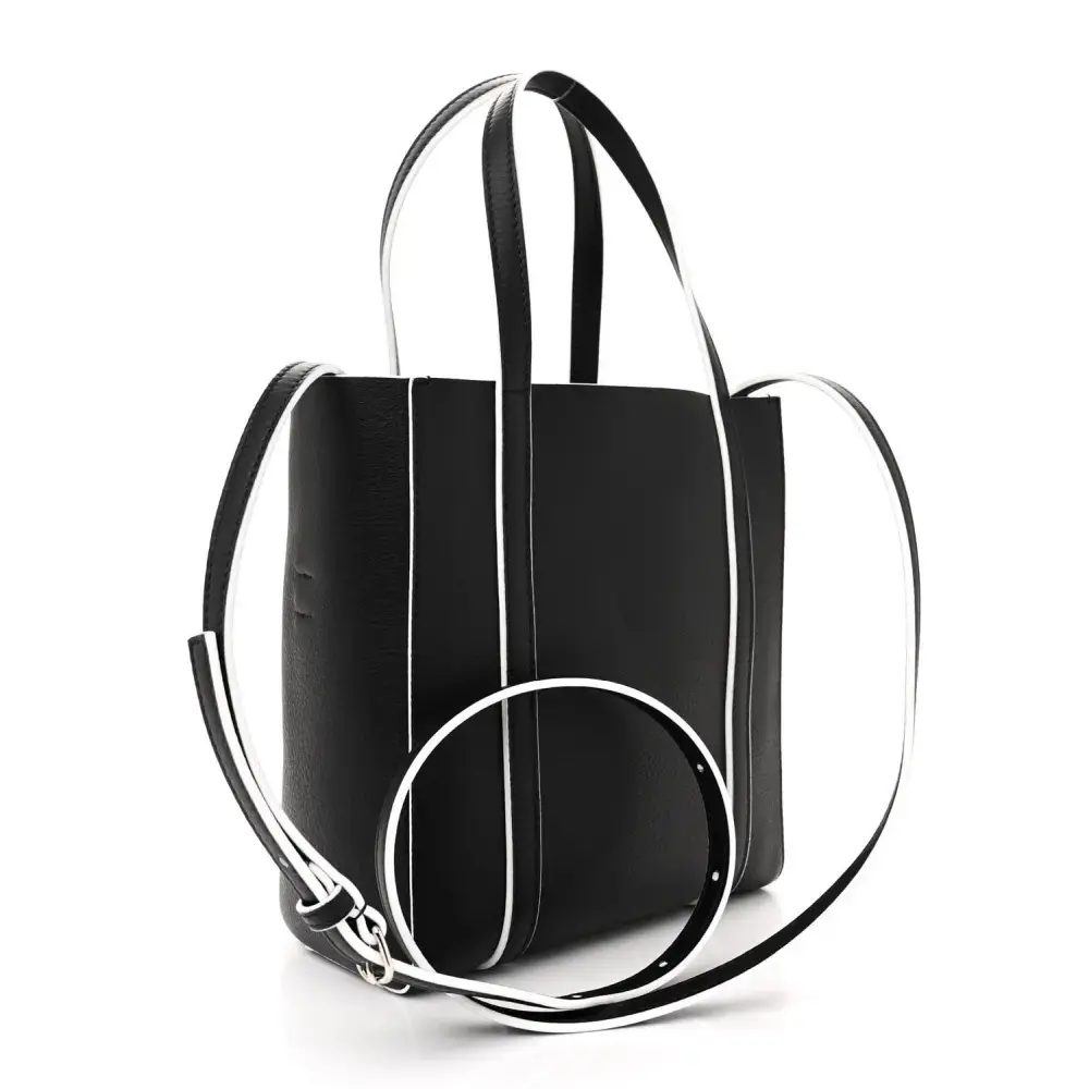 Balenciaga XXS Everyday Tote Black/White Smooth Calfskin Leather Logo Double Sided - 图片 3