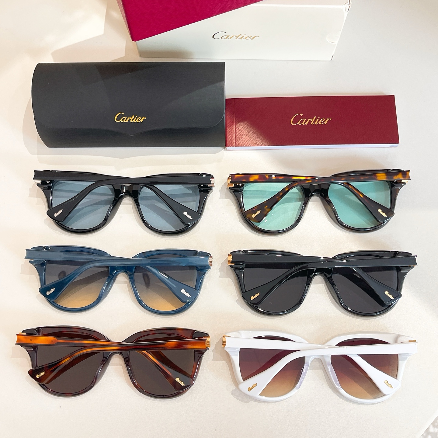 Cartier Boston frame glasses black gold/leopard/blue/black silver/white/leopard brown color Size 55口19-140 - 图片 9