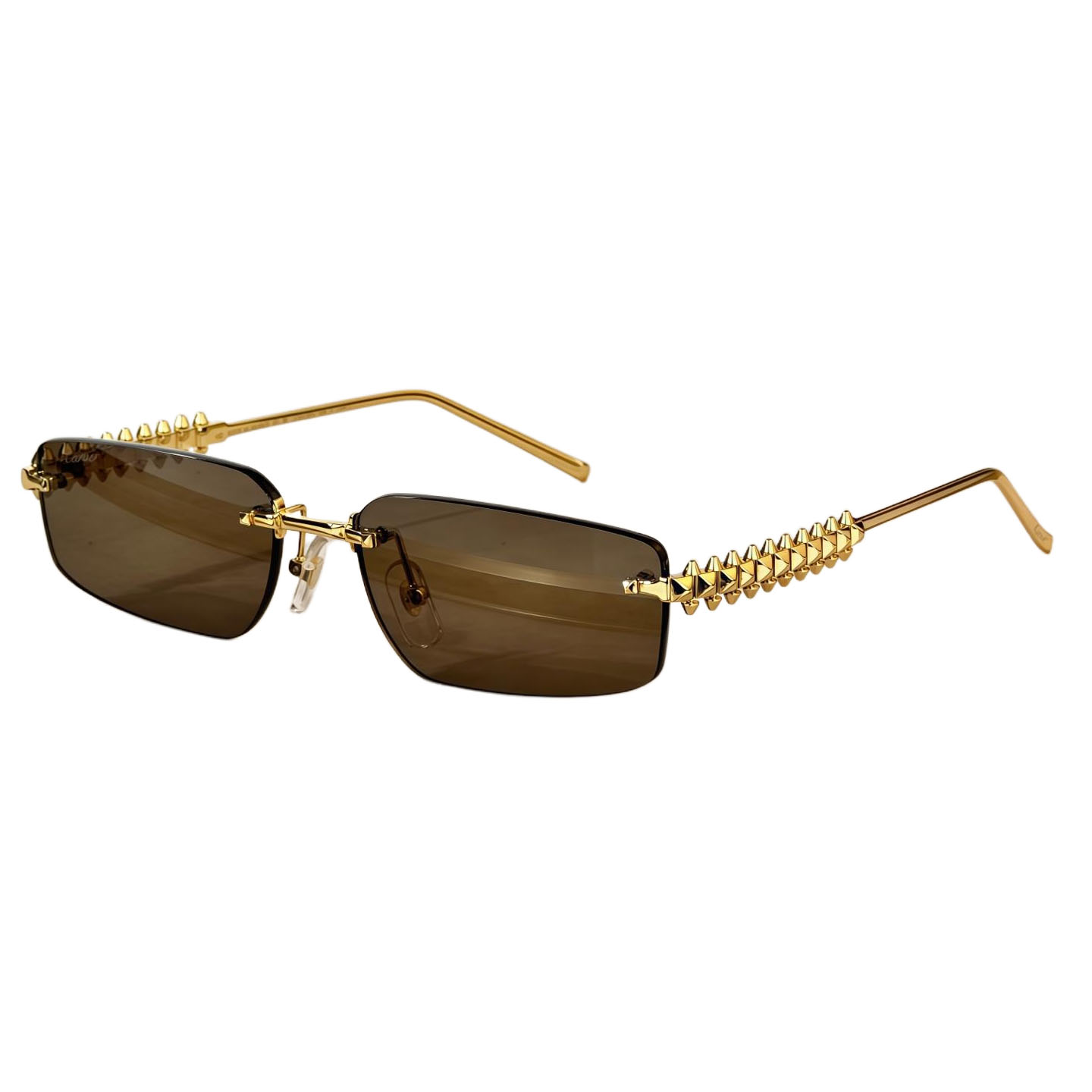 Cartier square frame glasses red/rust/tawny/brown/blue/black gold/black silver/purple gold color Size 58-16-140 - 图片 4