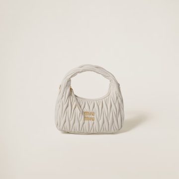 Miu Miu Wander Matelassé Quilted Lambskin Leather handbag white Crossbody Bags