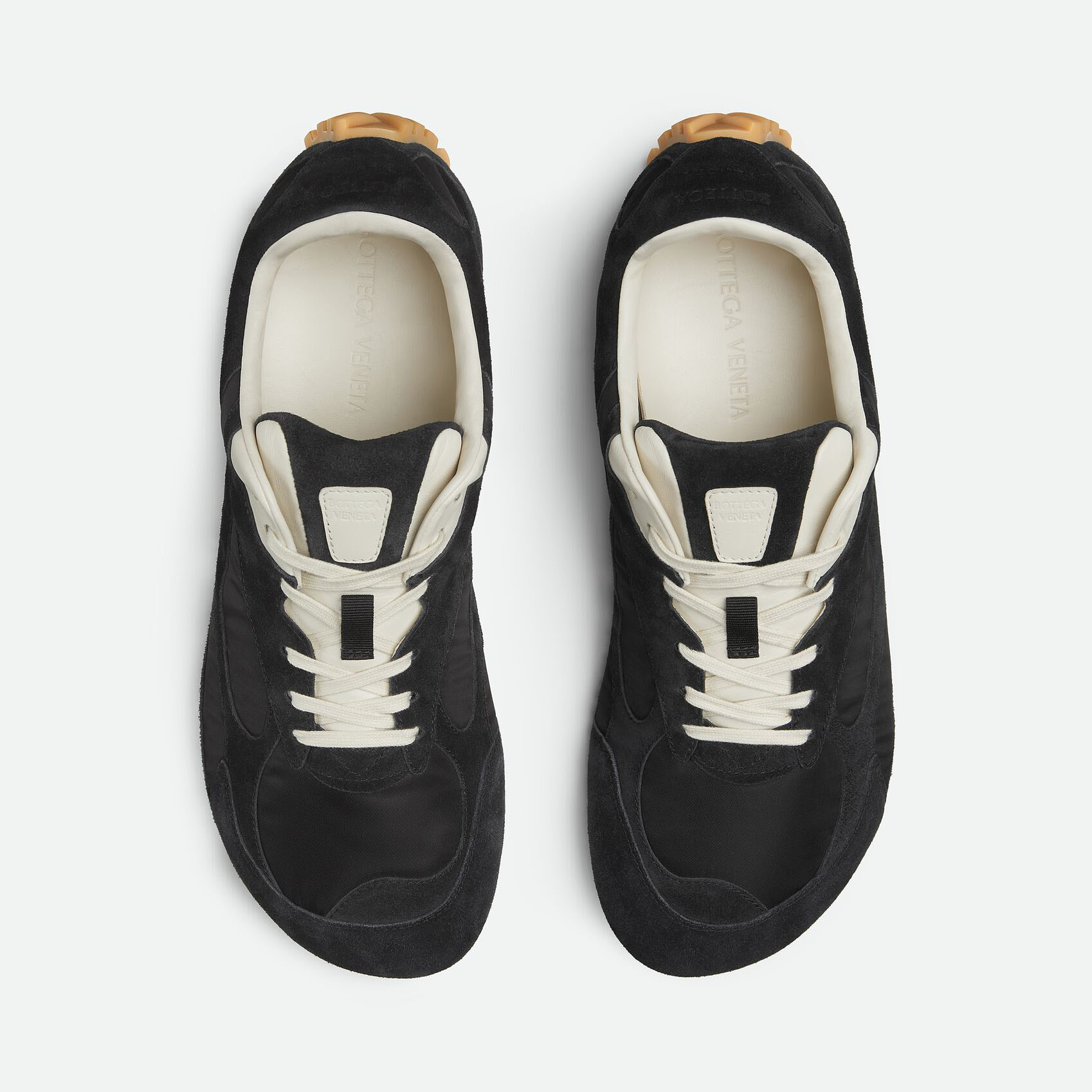 Bottega Veneta Orbit Flash Sneakers In Black Suede And Nylon Lace-Up Sneaker With Leather Trims - 图片 4