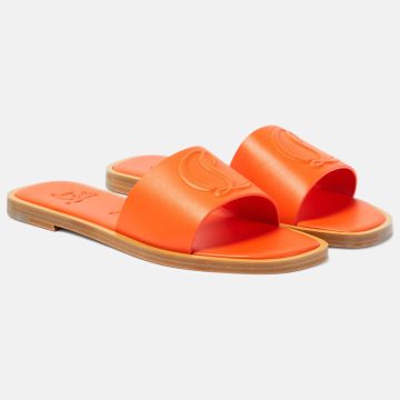 Christian Louboutin Orange flat slipper sandals