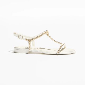 Chanel white sandals
