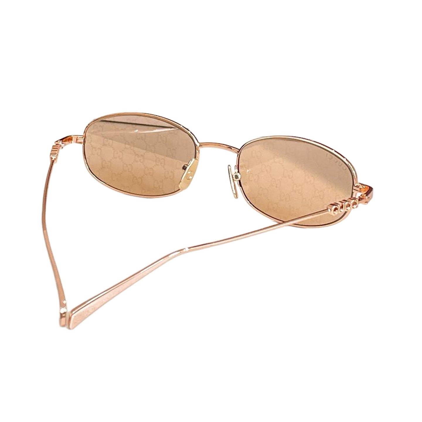 Gucci Oval glasses rose gold with guccissima/silver/gold/rose gold/pink rose gold/green silver/black gold/red silver color Size 52口18-145 - 图片 6