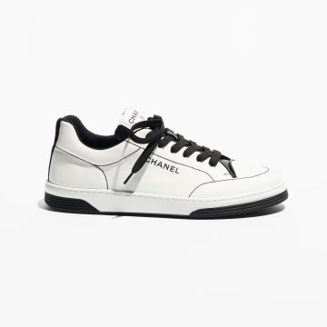 White and black cotton Chanel Sneakers