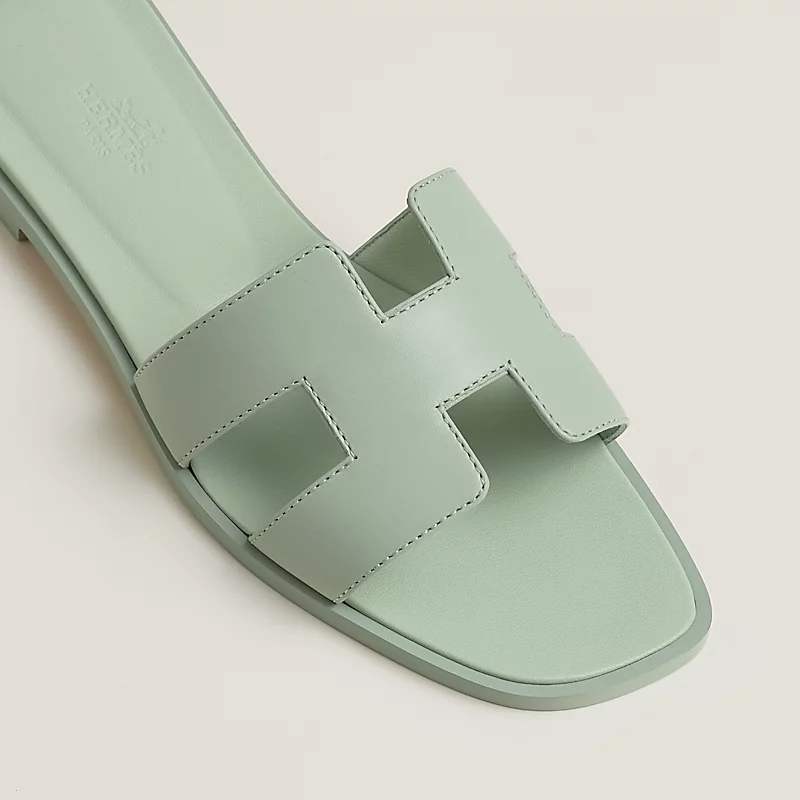 HERMES Oran Green Slippers - 图片 4